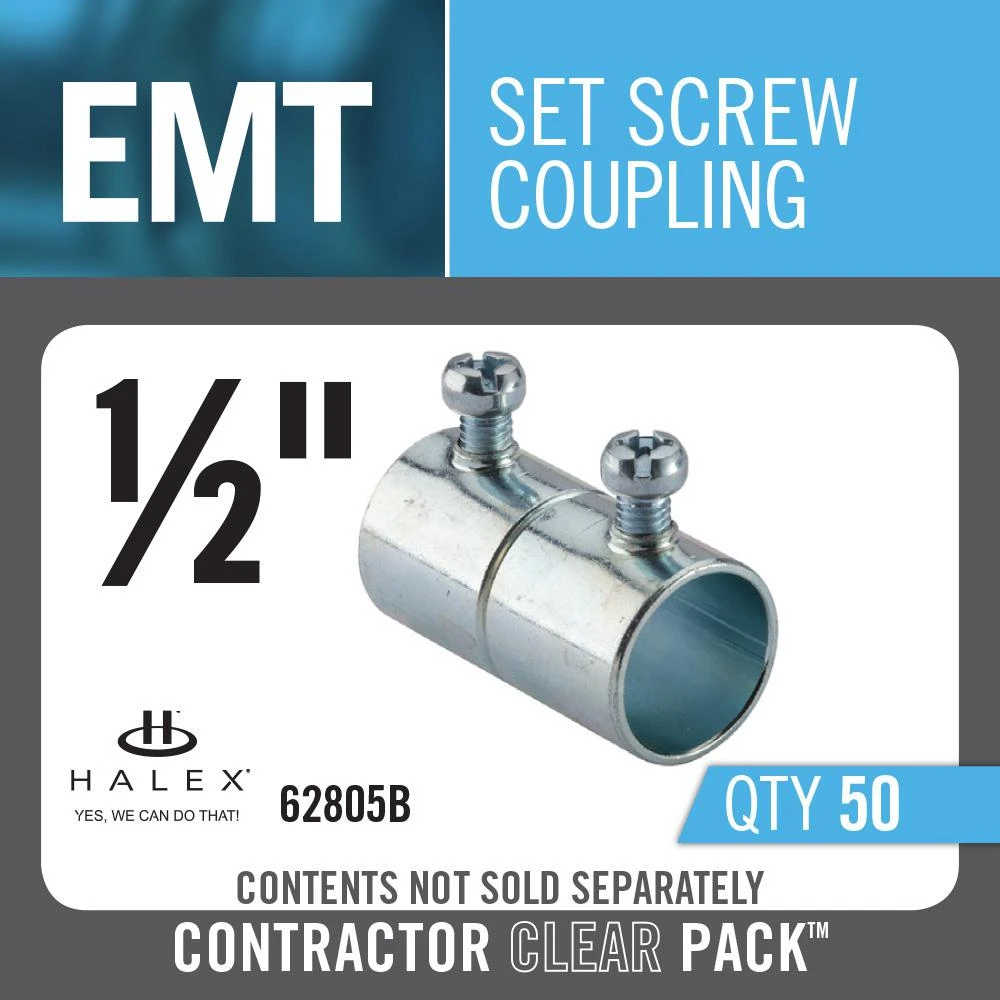 1/2 In. Electric Metallic Tube (EMT) Set-Screw Coupling (50-Pack) 9 1/2 In. Electric Metallic Tube (EMT) Set-Screw Coupling (50-Pack) - Image 7
