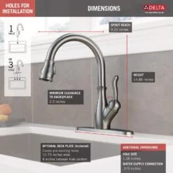 Leland Single-Handle Pull-Down Sprayer Kitchen Faucet W/ShieldSpray And MagnaTite Docking In Arctic Stainless -Alliee Bath And Faucet Shop fea8a88d1d33e43c1417159697e702cc 1800x1800