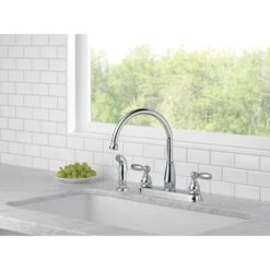 Foundations 2-Handle Standard Kitchen Faucet With Side Sprayer In Chrome -Alliee Bath And Faucet Shop fead9637e02a74d4bcf149c1467eef8b 1800x1800