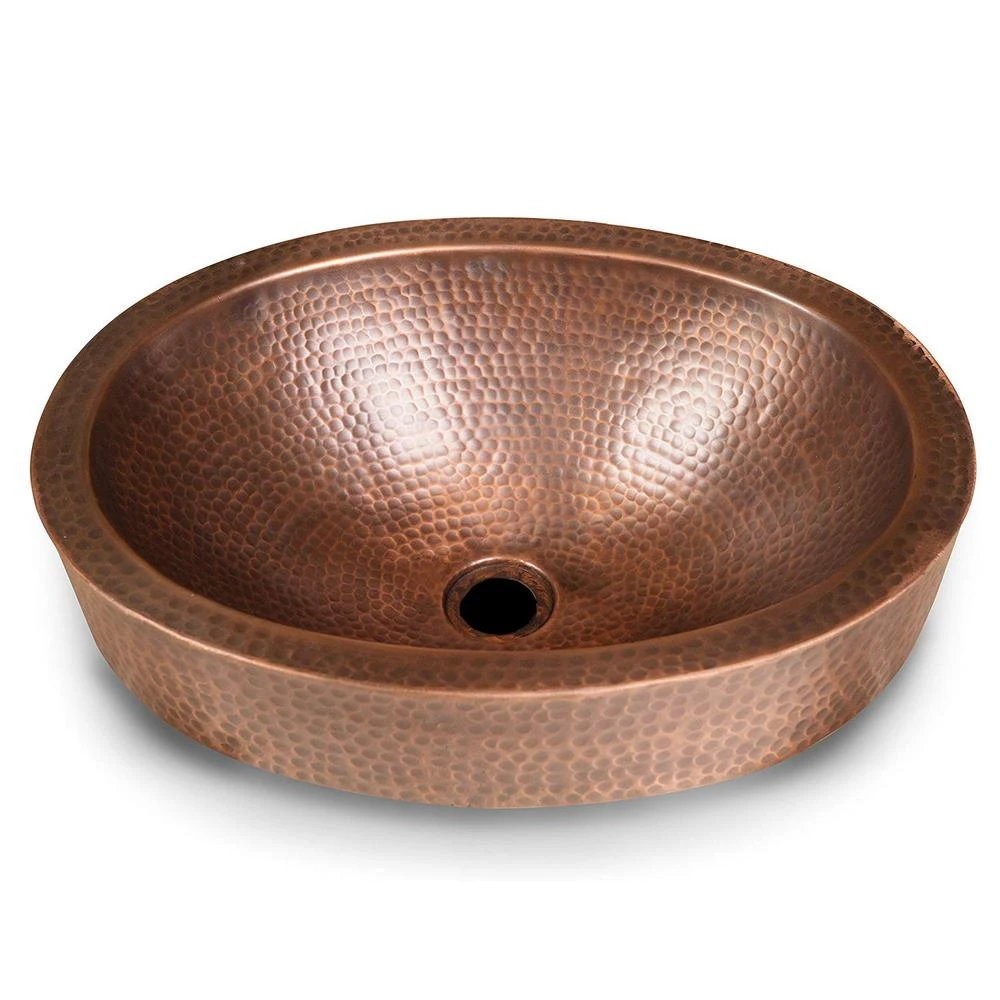 Monarch Abode 17 In. Hand Hammered Skirted Vessel Bathroom Sink In Pure Copper 3 Monarch Abode 17 In. Hand Hammered Skirted Vessel Bathroom Sink In Pure Copper