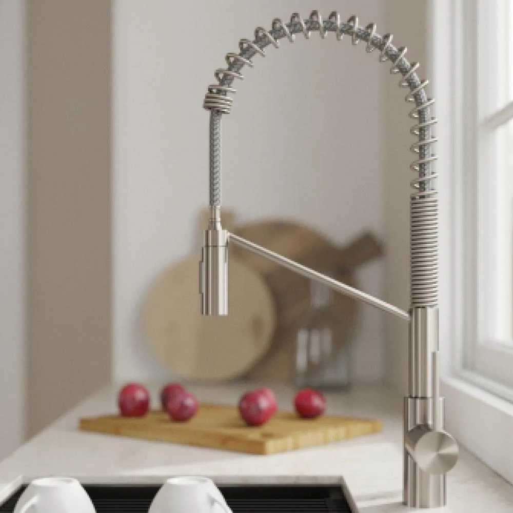 Oletto Single-Handle Pull-Down Sprayer Kitchen Faucet In All-Brite Spot-Free Stainless Steel 5 Oletto Single-Handle Pull-Down Sprayer Kitchen Faucet In All-Brite Spot-Free Stainless Steel - Image 3